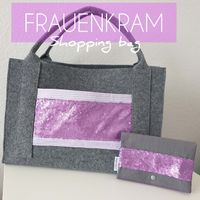 Shoppingbag Lila Glitzer