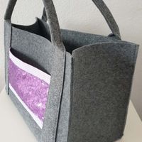 Shoppingbag Lila Glitzer