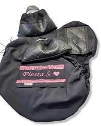 Sattelschoner Set schwarz rosa